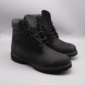 Timberland Boots Men's Size 10 M Black 6-Inch Premium Waterproof Nubuck 10073
